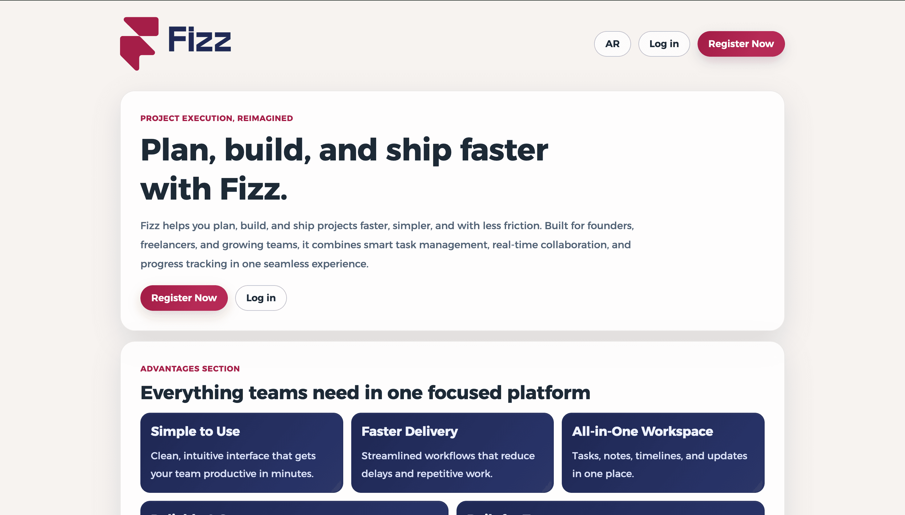 Fizz website preview