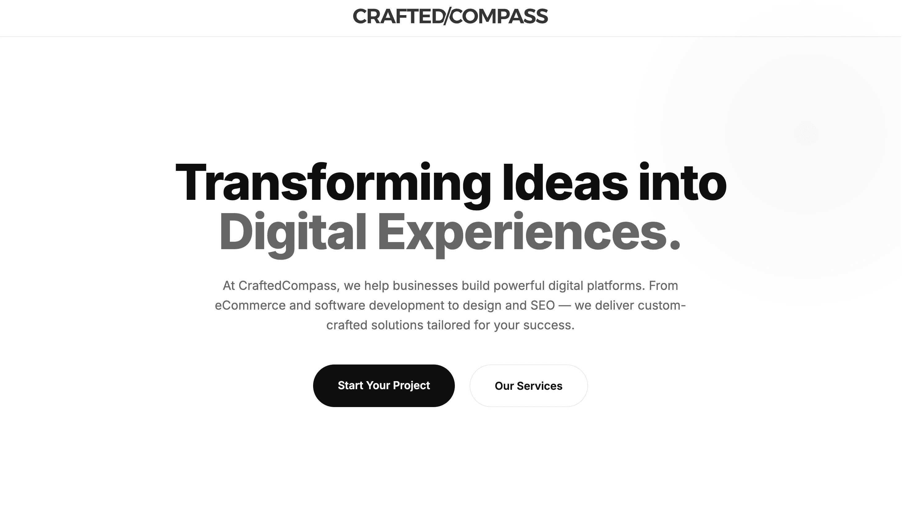 CraftedCompass website preview